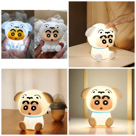 Crayon Shin-chan Shiro Soft Silicone LED Night Light – Cute Cartoon Glow Lamp for Kids & Home Decor